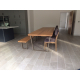 Mordern Table In oak (Olive green Powder coated legs) + matching bench