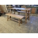 Rustic Style Table - Cherry Table and matching benches 