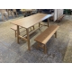 Rustic Style Table - Cherry Table and Matching cherry benches 