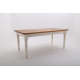 Farmhouse Style Table - Table Shown with Tulipwood Painted Frame - Custom Elm Top with pencil round profile & 50mm radius corner