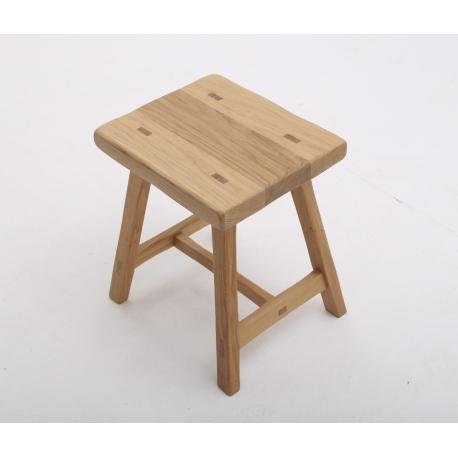 Rustic Style Stool - Shown in Oak with Rustic Profile / Square Corner