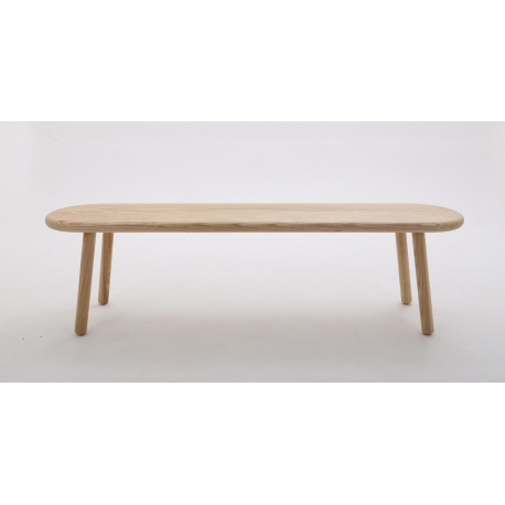 Simple Style Bench - Shown in Ash with BullNose Edge + Semi-circle Corners- Clear Lacquer