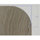 Square Ash top Made to measure - 50mm radius corners + Bullnose edge